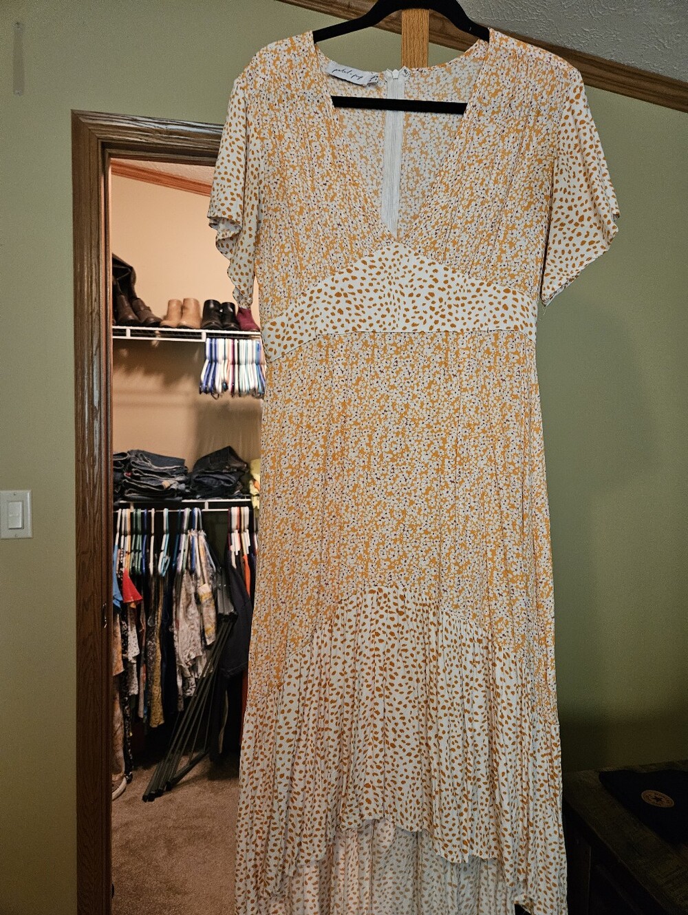 Petal & Pup Flutter Sleeve Orange Floral Midi Dress 8